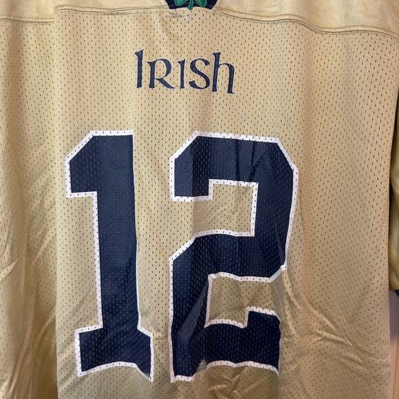 Vintage Y2K Adidas Team Notre Dame Football Jersey #12 Fighting Irish Size XL - Picture 3 of 9